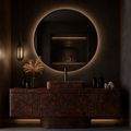 Luxury Tan Brown Marble Bathroom Vanity Unit