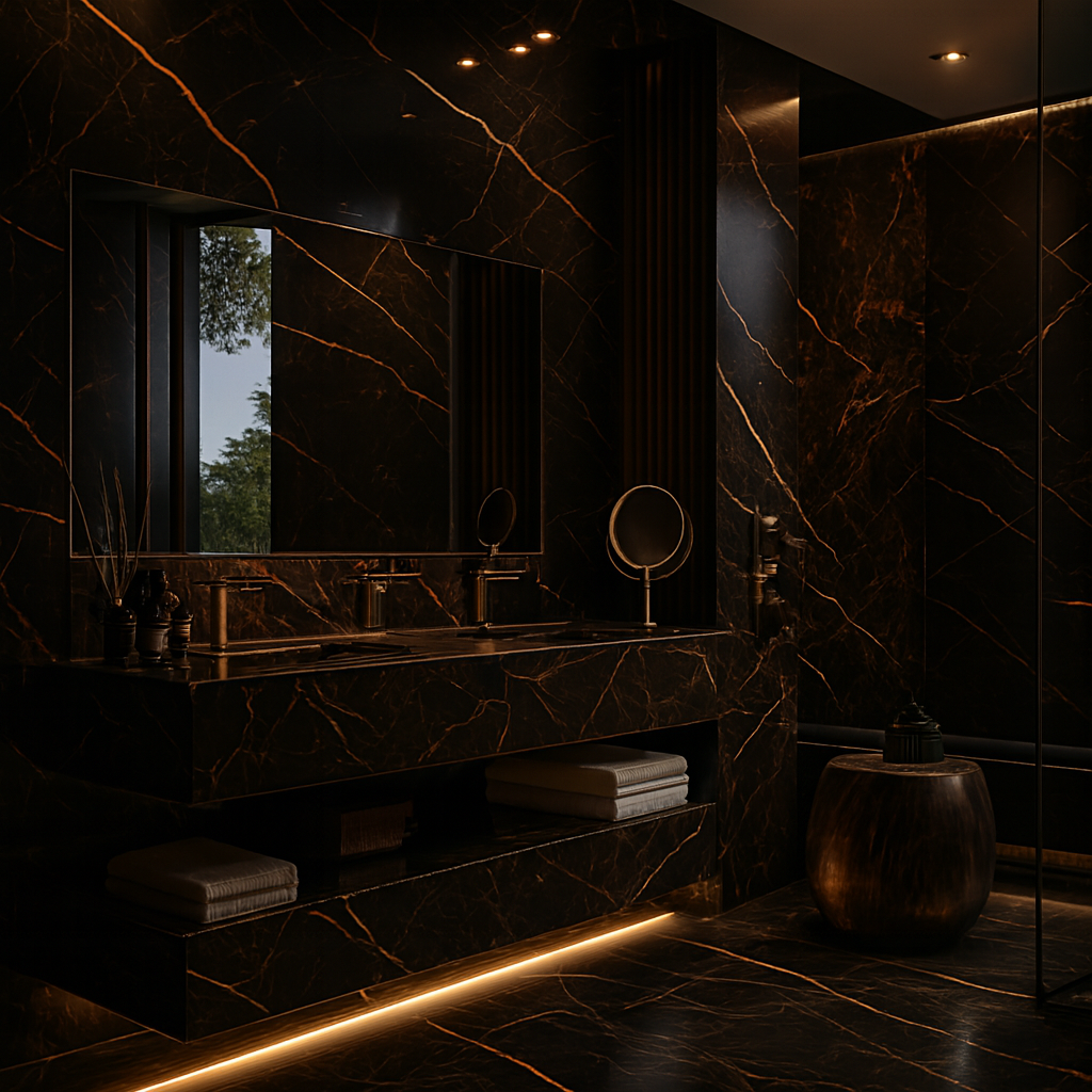 Luxury Saint Laurent Marble Bathroom Vanity Unit