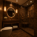 Luxury Emperador Brown Marble Bathroom Vanity Unit